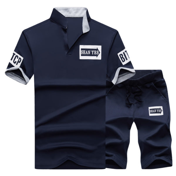 Stylový pánský set - Košile a šortky - 4 barvy - Tmave-modra, Xxl