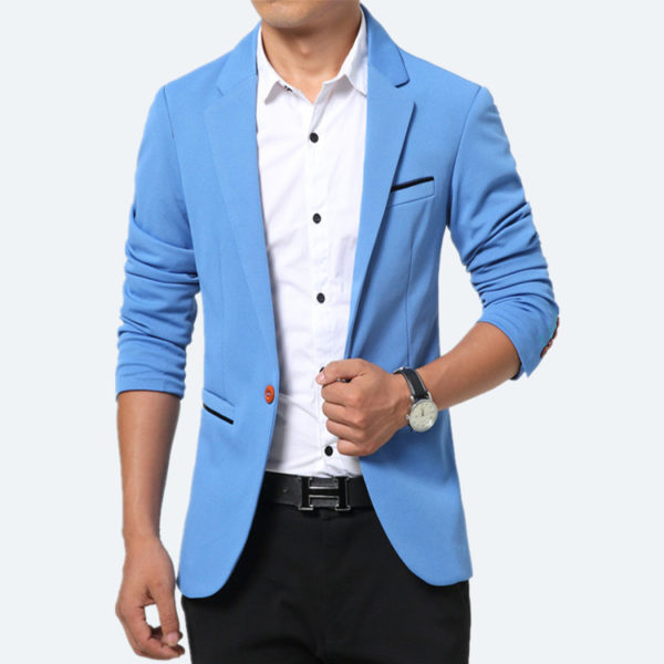 Luxusní pánské sako - Světle modrý - S