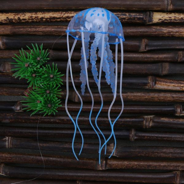 Silikonová medúza do akvária - Modra