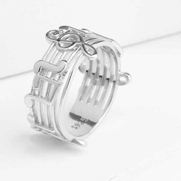 Dámský stylový stříbrný prsten - NOTY - 8