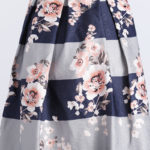 Dámská pruhovaná sukně s květinami - L