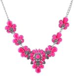 Dámský náhrdelník s barevnými květinami - 5 barev - Ruzova