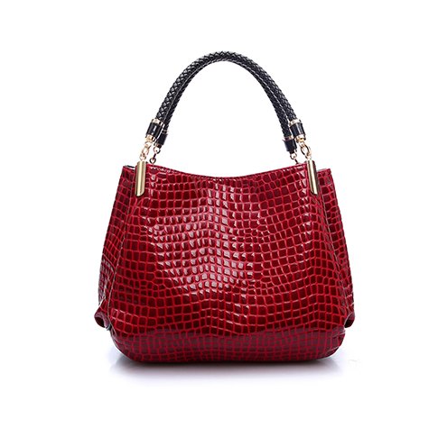 Elegantní dámská kabelka se vzorem - Červená