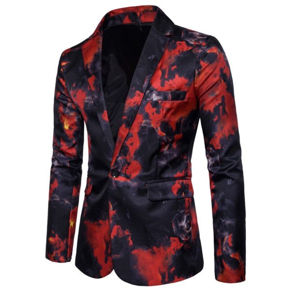 Pánské luxusní sako v zajímavém provedení - 2 barvy - Cervena, Xl