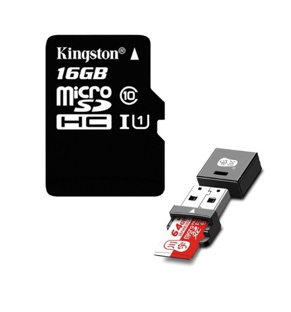 Kingston Micro SDHC + čtečka karet - 16 GB - 64 GB - 16gb