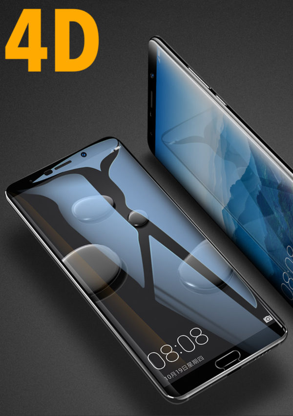 4D tvrzené sklo displeje pro Huawei Mate - 2 barvy - Cerna, Mate-10-pro