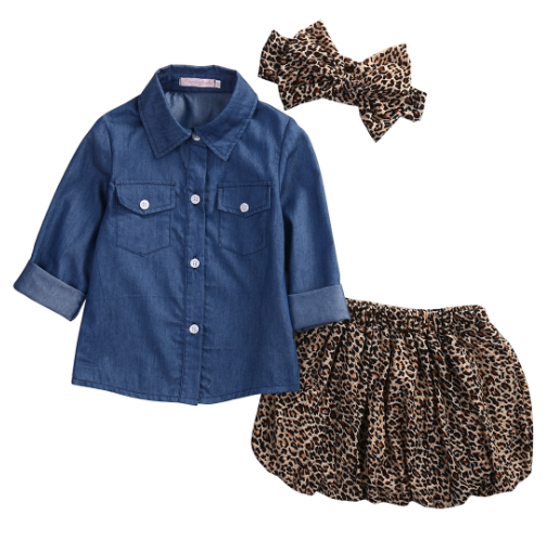 Stylový dívčí set - košile, sukně a mašle - 12-18-mesicu