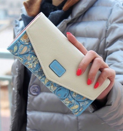 Dámská peněženka z umělé kůže - 5 barev - Modra