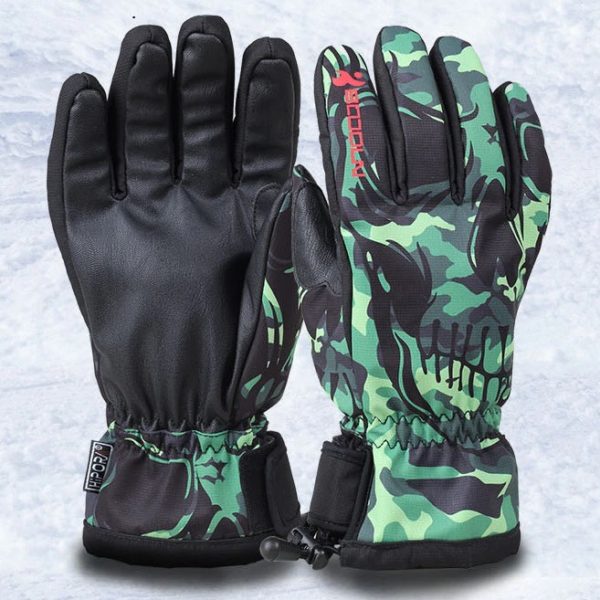 Zimní lyžařské rukavice - 2 barvy - Zelena, L