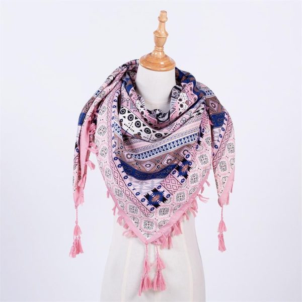 Dámský zimní šátek s třásněmi - 6 barev - Ruzova