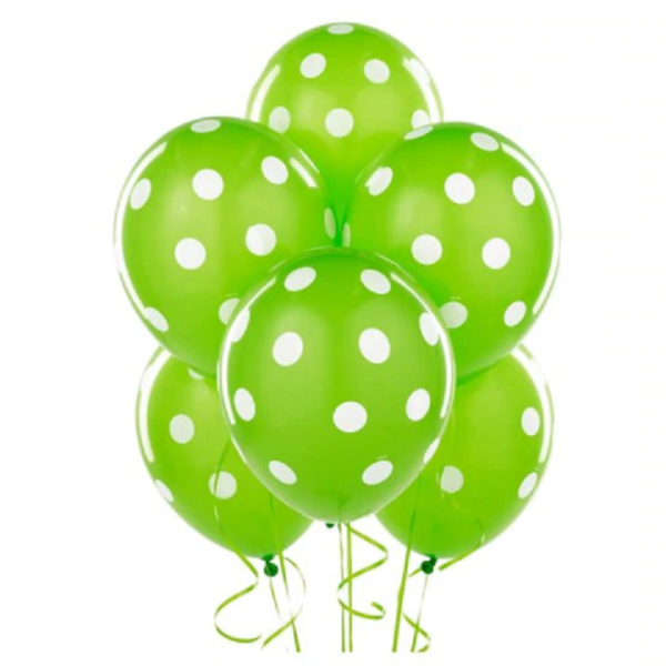 Balónky s puntíky - 10 kusů - Zelena