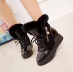 Stylové dámské zimní boty s kožíškem - 2 barvy - Cerna, 40