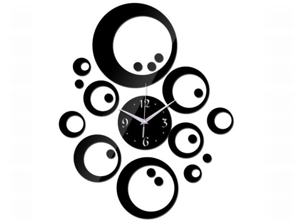 Kruhové hodiny na stěnu - Cerna