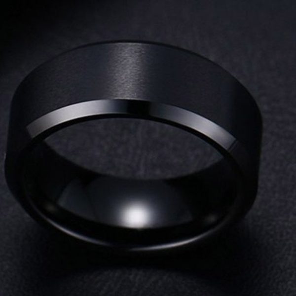 Prsten z titanové oceli - černý, zlatý, stříbrný s poštovným ZDARMA - Cerny, 13
