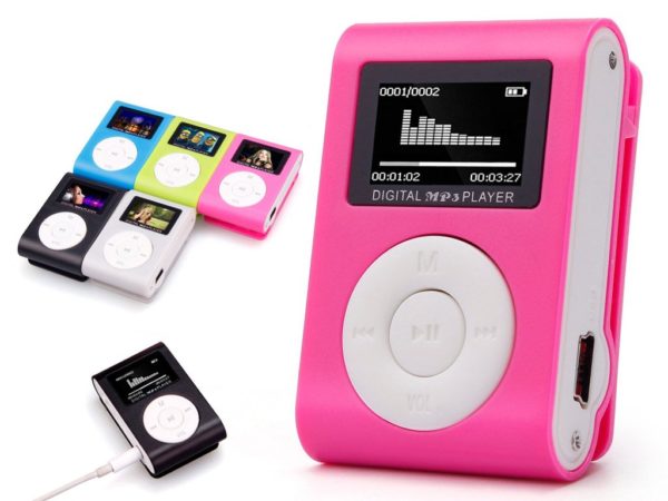 Mini MP3 přehrávač s displejem - Ruzova