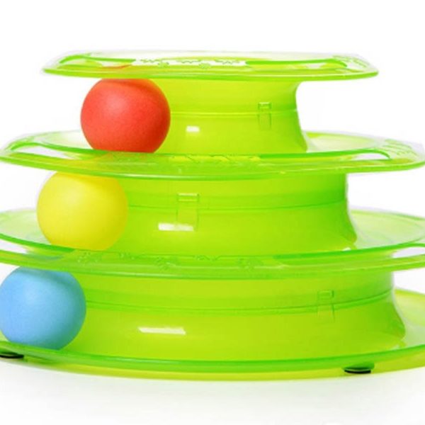 Kruhy s míčky pro kočky - Zelena