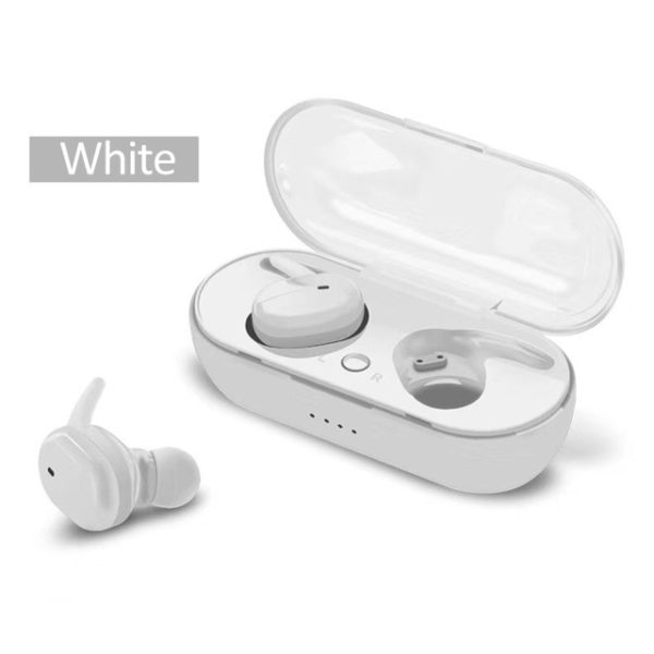 Bluetooth sluchátka Y30 s nabíjecím pouzdrem - White-y30