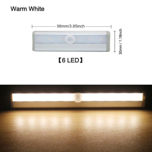 6/10 LED PIR osvětlení - Barva-svetla-tepla-bila
