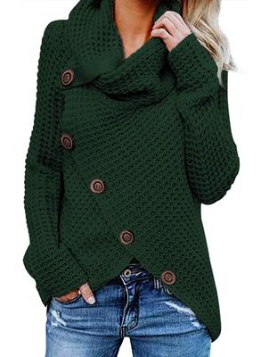 Dámský svetr s knoflíky - Zelena, 5xl