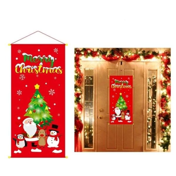 Vánoční dekorace vchodových dveří - Hanging-flag-2