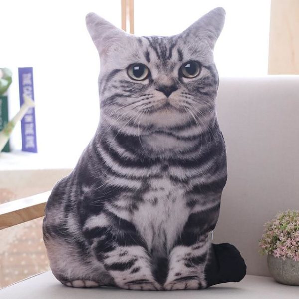 Kočičí 3D polštář - 50cm-cushion-cover, Black