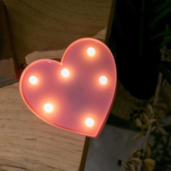 Lampa 3D s nápisem Love - Pink-heart