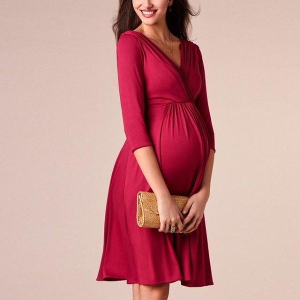 Elegantní těhotenské šaty - Red, Xxl