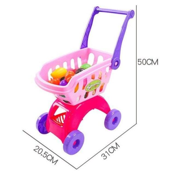 Nákupní košík s nákupem - Pink-cart