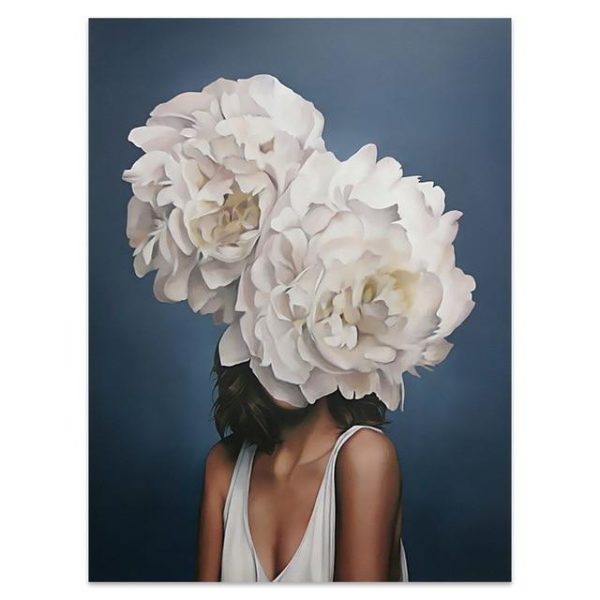 Moderní obraz s ženou a květinou - 40x60cm-no-frame, Ab167-1