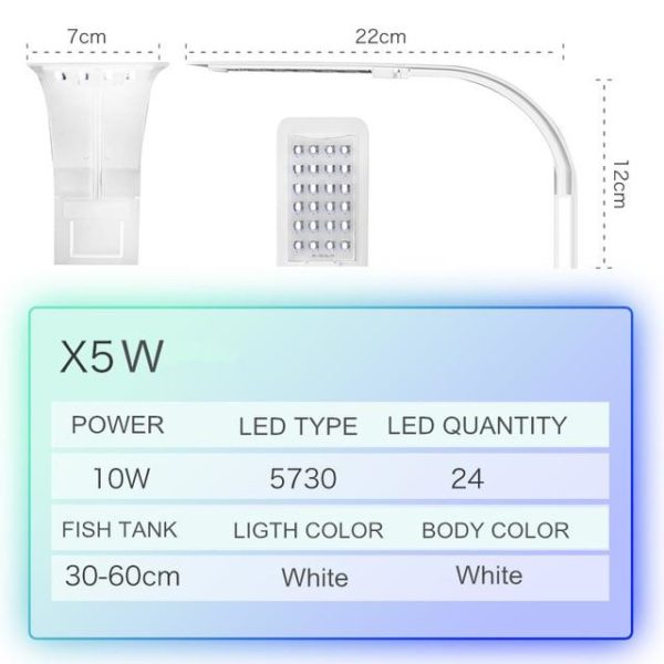 LED světlo do akvária - X5-white-light