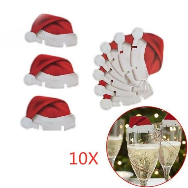 Vánoční čepičky na skleničky - Xmas-hats