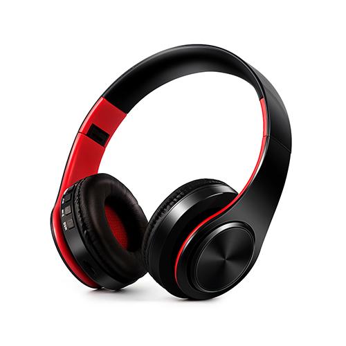 Bluetooth bezdrátová sluchátka černá - Cervena