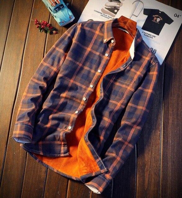Košile ze silného flanelu - Orange, L