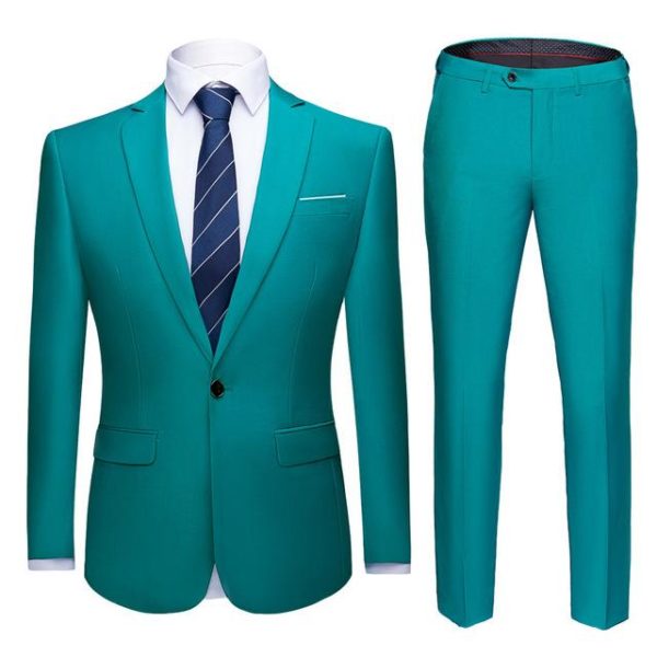 Barevný pánský oblek - Zelena, 6xl