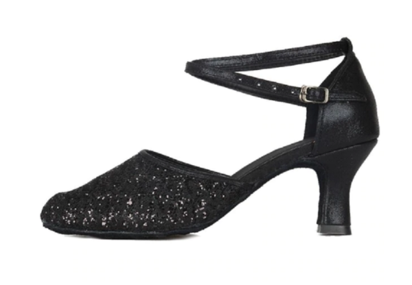 Dámské taneční boty na podpatku - Cerna, 41, 7-cm