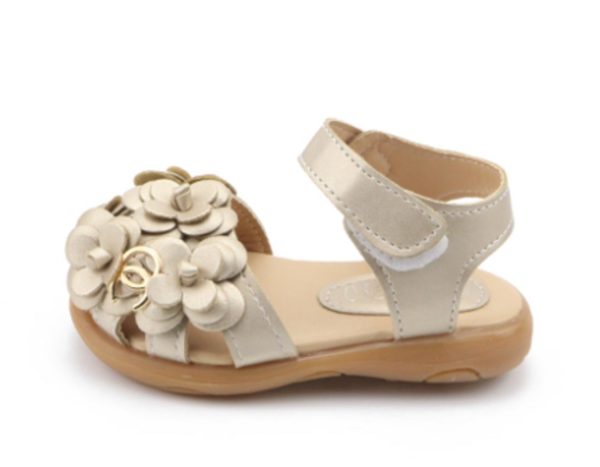 Dívčí sandály s kytičkami A439 - Zlata, 27