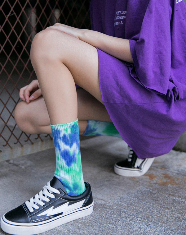 Batikované skateboardové ponožky - Zluta