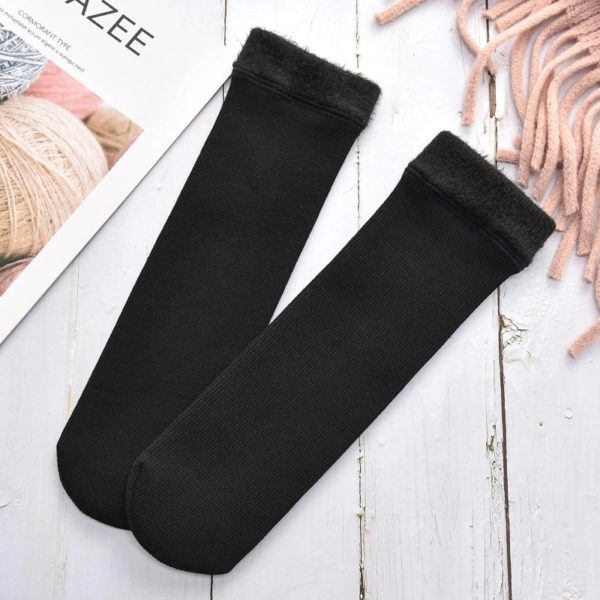 Dámské jednobarevné teplé ponožky - Cerna, Univerzalni