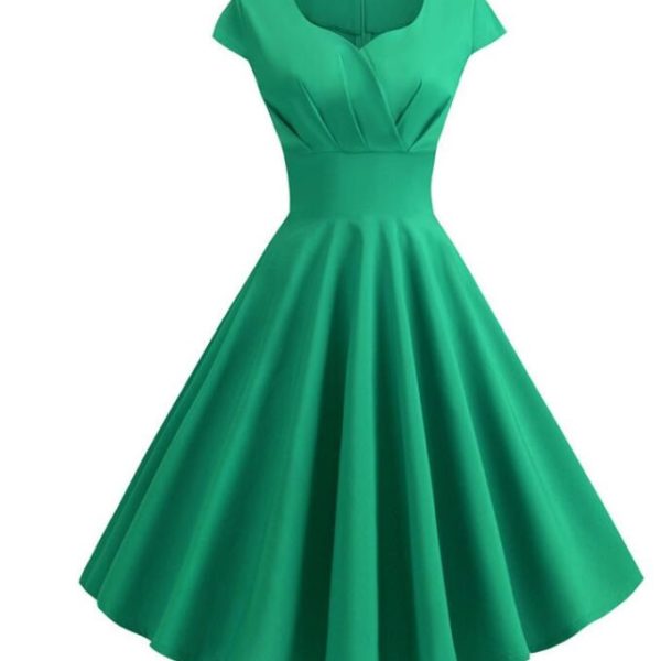 Elegantní dámské retro šaty - Zelena, Xl