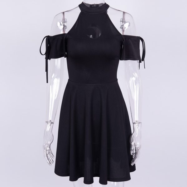 Černé mini šaty gotické - L