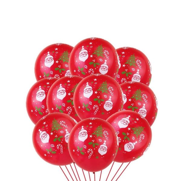 Vánoční balonky 10 ks - Cervena