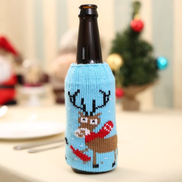 Vánoční obal na láhev pletený - 1