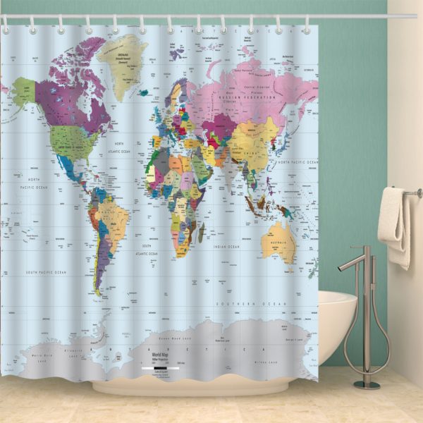 Sprchový závěs mapa světa - Xl