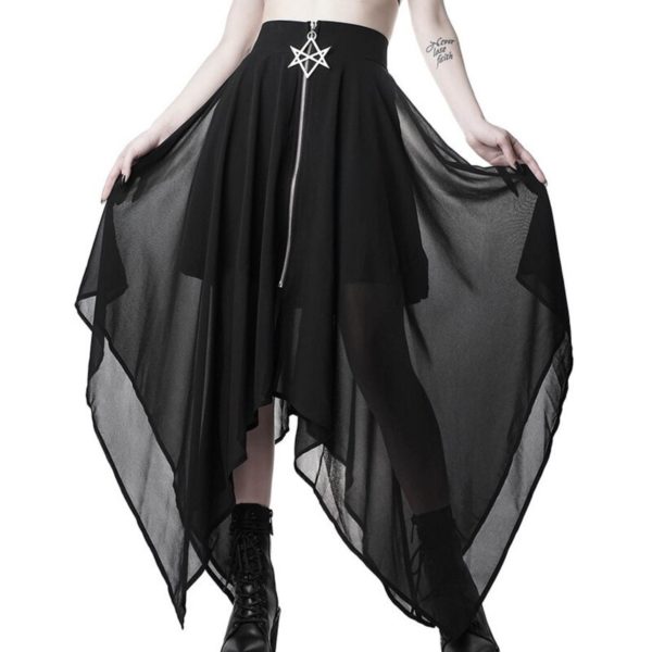 Dámská gotická sukně černá - Xl
