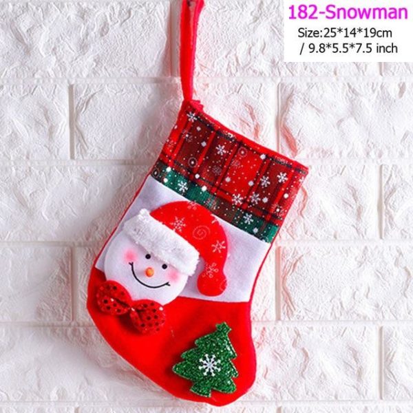 Vánoční punčocha na dárky - 182-snowman