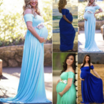 Těhotenské družičkovské plesové společenské šaty více variant - Svetle-modra, Xl