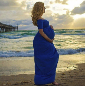Těhotenské družičkovské plesové společenské šaty více variant - Svetle-modra, Xl
