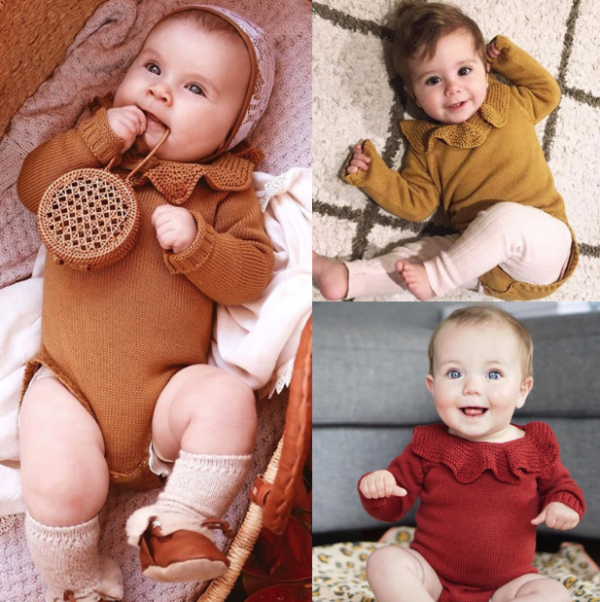 Pletené nádherné roztomilé zapínací dětské body SLEVA - Zluta, 6-mesicu