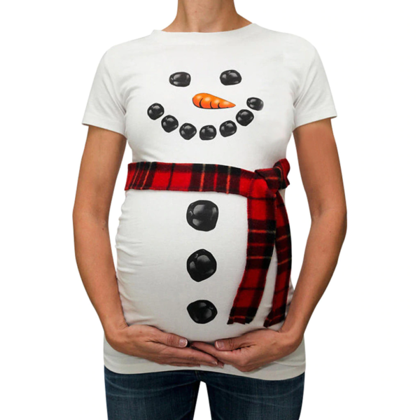 Těhotenské tričko s motivem sněhuláka - Bila, 3xl