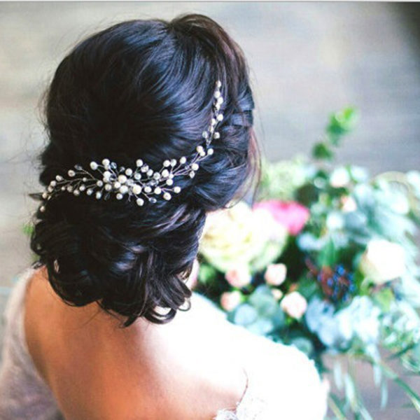 Svatební krásná ozdoba do vlasů pro nevěsty s perlami